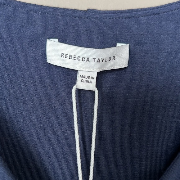 Rebecca Taylor Navy Blue Modal Blend Twist Front Dress | NWT Size M - Picture 7 of 11